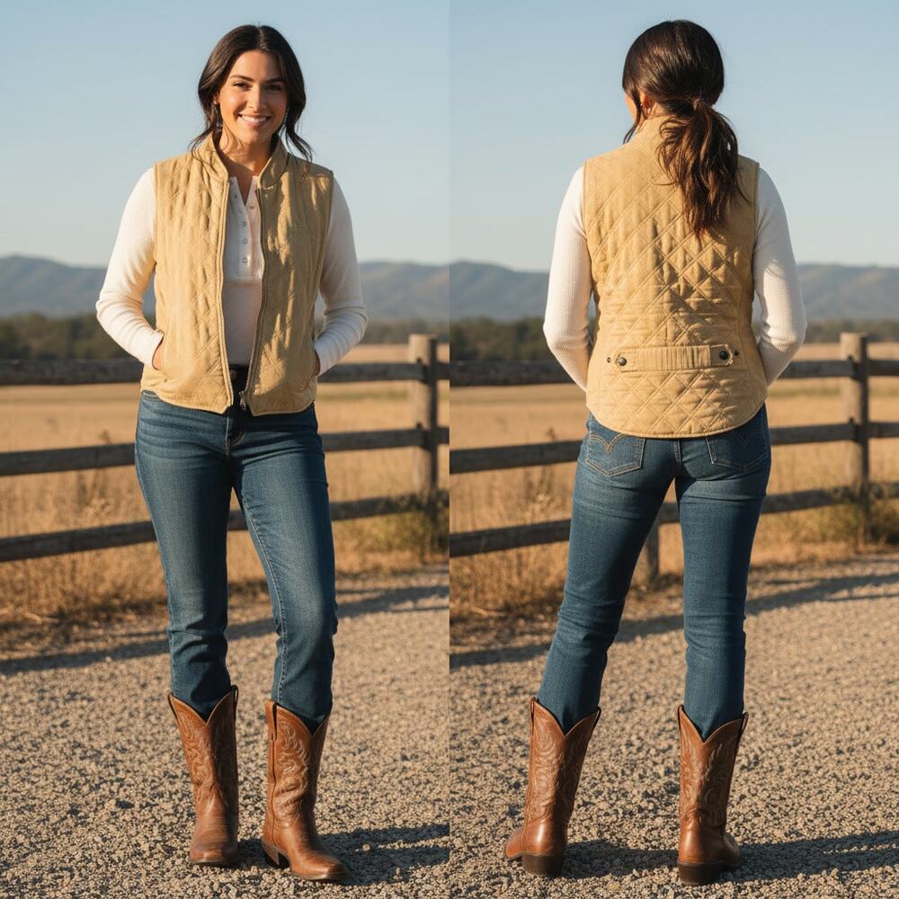 1485  - Mountain Horse Mustard quilted short jacket - Medium